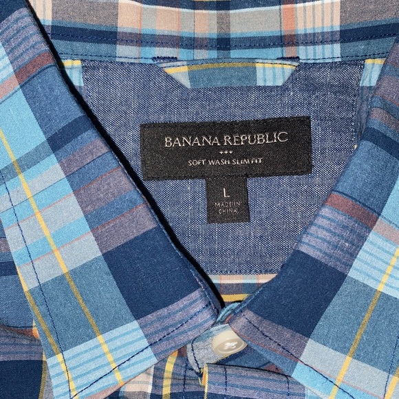 Banana Republic Slim Fit Button Up Shirt Men's L Long Sleeve - Picture 3 of 4